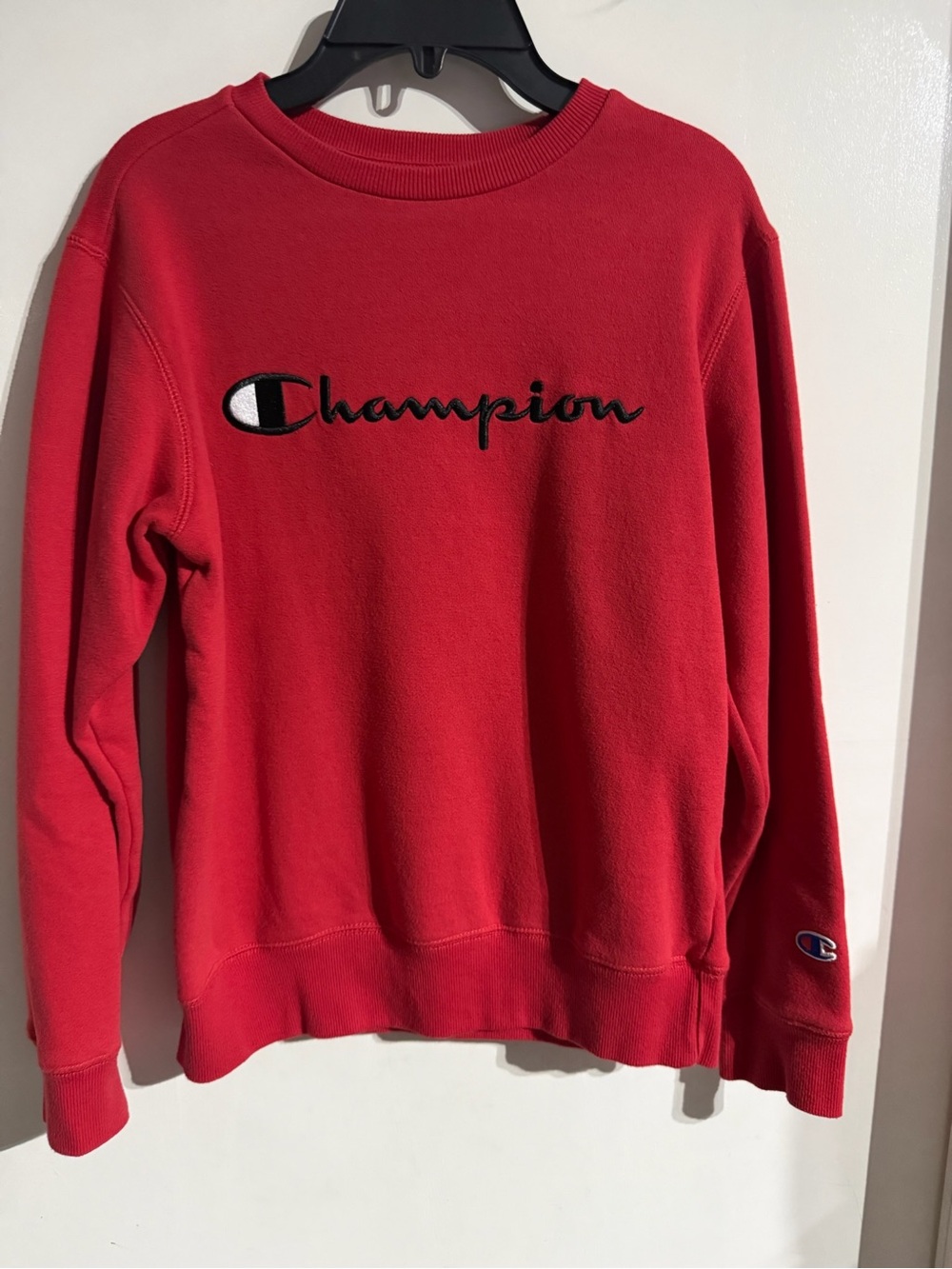 Champion Red Embroidered Logo Sweatshirt